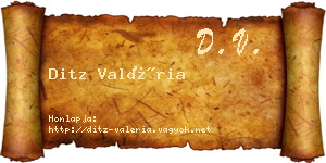 Ditz Valéria névjegykártya